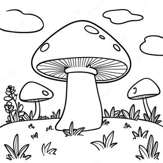 Kleurplaat Van Een Groovy Paddenstoelenlandschap 87827 28433