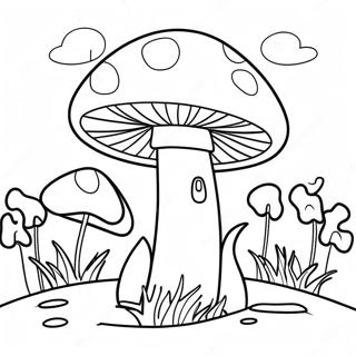 Kleurplaat Van Een Groovy Paddenstoelenlandschap 87827 28434