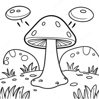 Kleurplaat Van Een Groovy Paddenstoelenlandschap 87827 28435