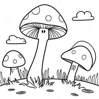 Kleurplaat Van Een Groovy Paddenstoelenlandschap 87827 28436