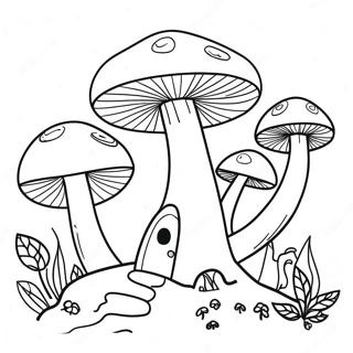 Kleurplaat Van Een Fantasie Paddenstoeldorp 87828 28258