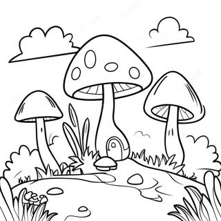 Kleurplaat Van Een Fantasie Paddenstoeldorp 87828 28260