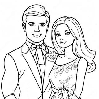 Modieuze Barbie En Ken Kleurplaat 87980-28546