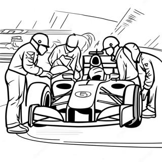 Formule 1 Pitstop Scene Kleurplaat 88009-28578