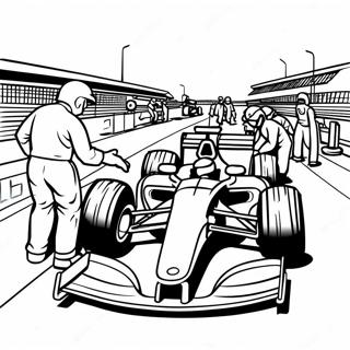 Formule 1 Pitstop Scene Kleurplaat 88009-28579