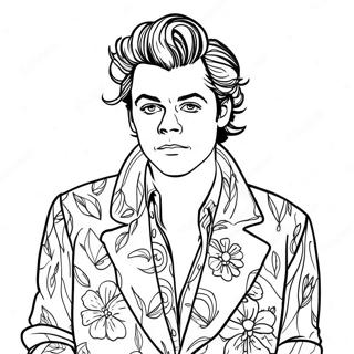Kleurplaat Van Harry Styles Met Kleurrijke Outfit 88339 28828