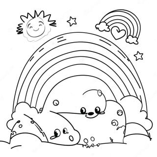 Blije Gele Kleurplaat Van Regenboog Vrienden 88365 28848