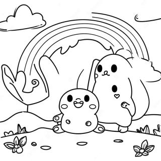 Speelse Gele Kleurplaat Van Regenboog Vrienden 88366-28852