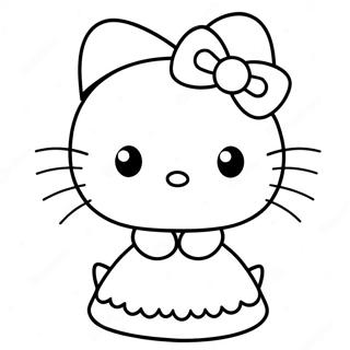 Kleurplaat Van Hello Kitty In Een Schattige Jurk 88392-28869