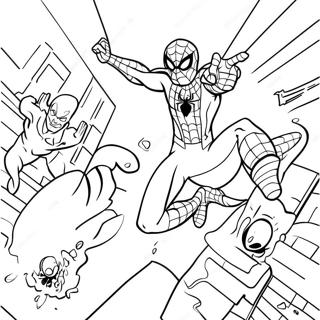 Spider Man Vecht Tegen Schurken Kleurplaat 88393 28875