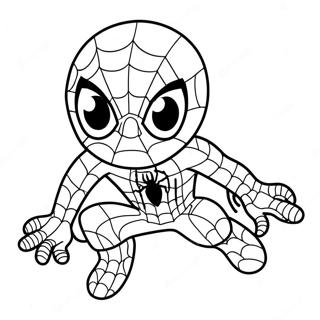 Schattige Spiderman Kleurplaten