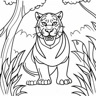 Fierce Predator In De Jungle Kleurplaat 89343-29597