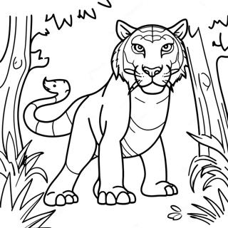 Fierce Predator In De Jungle Kleurplaat 89343-29598