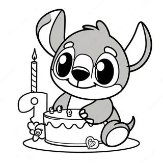 Stitch Verjaardag Kleurplaat 89548-29754