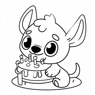Schattige Stitch Verjaardagsfeest Kleurplaat 89549-29758