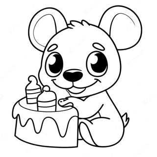 Speelse Stitch Eet Taart Kleurplaat 89551-29765