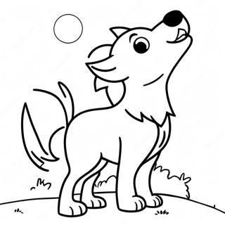 Chibi Wolf Die Naar De Maan Huilt Kleurplaat 89629-29826