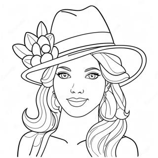 Speelse Coquette Met Een Hoed Kleurplaat 89758-29926