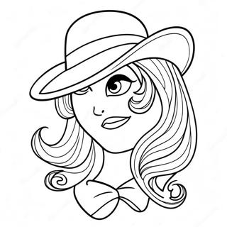 Speelse Coquette Met Een Hoed Kleurplaat 89758-29927