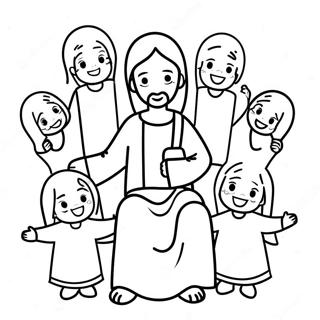 Schattige Jezus Met Kinderen Kleurplaat 89962-30077