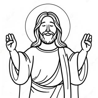 Gelukkige Jezus Met Open Armen Kleurplaat 89965-30089