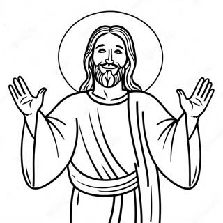 Gelukkige Jezus Met Open Armen Kleurplaat 89965-30090