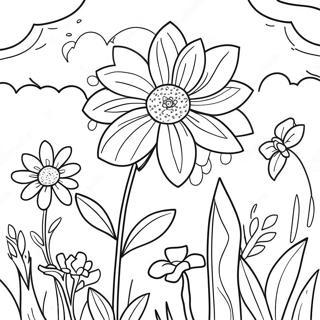 Heldere Aquarel Bloemen Tuin Kleurplaat 90068-30170