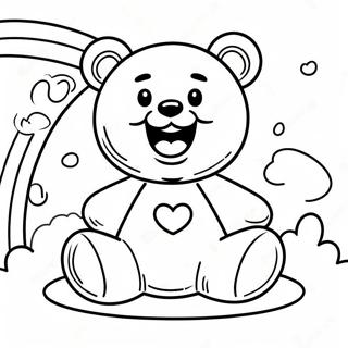 Blije Gummy Bear Op Een Regenboog Kleurplaat 90300-30343