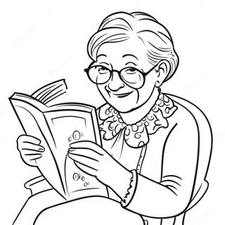 Oma Die Een Boek Leest Kleurplaat 90405-30426