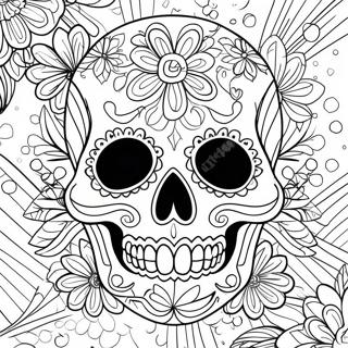 Kleurrijke Dag Van De Doden Skull Kleurplaat 90559-30542