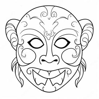 Grappige Halloween Masker Kleurplaat 90663-30623