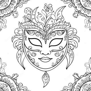 Elegante Venetiaanse Masker Kleurplaat 90664-30626
