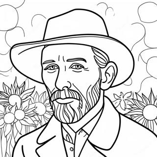 Van Gogh Zelfportret Kleurplaat 90840-30764