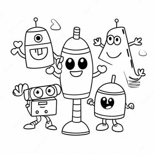 Blije Storybots Die Dansen Kleurplaat 91149-31069