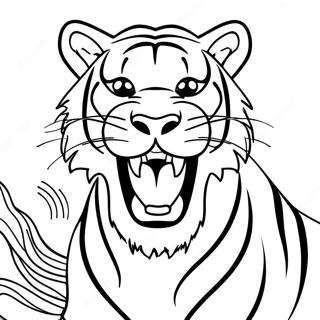 Fierce Tijger Brullend Kleurplaat 9115-1419