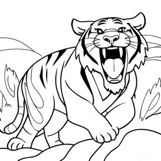 Fierce Tijger Brullend Kleurplaat 9115-1420