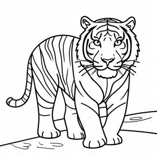 Gestreepte Tijger Wandelen Kleurplaat 9116-106