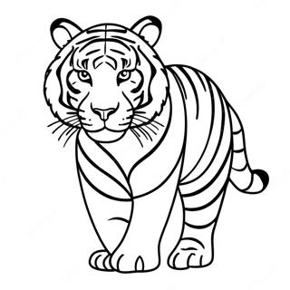 Gestreepte Tijger Wandelen Kleurplaat 9116-108