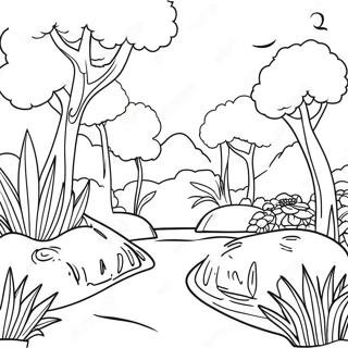 Garten Of Banban 6 Kleurrijk Landschap Kleurplaat 91357-31239