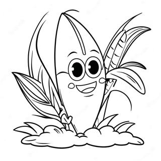 Cartoon Mais Personage Kleurplaat Kleurplaten
