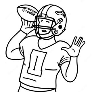 Josh Allen Gooiend Met Een Voetbal Kleurplaat Kleurplaten