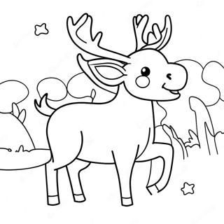 Vrolijke Kleurplaat Van Het Rendier 91968-31713