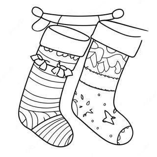 Kleurplaat Van Kleurrijke Kerstsokken 91969 31719