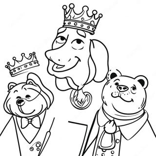 King Von Met Vrienden Kleurplaat 92405-32057