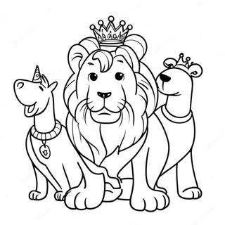 King Von Met Vrienden Kleurplaat 92405-32058