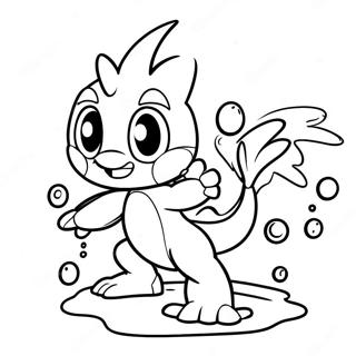 Greninja Die Water Spettert Kleurplaat 92712 32292