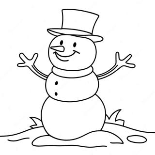 Kleurplaat Van Een Vrolijke Sneeuwman 93045-32552