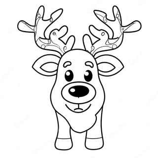 Kleurplaat Van Een Blije Rendier 93046-32553