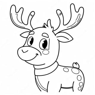 Kleurplaat Van Een Blije Rendier 93046 32555