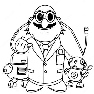 Kleurplaat Van Dr Eggman Met Robots 93147-32632